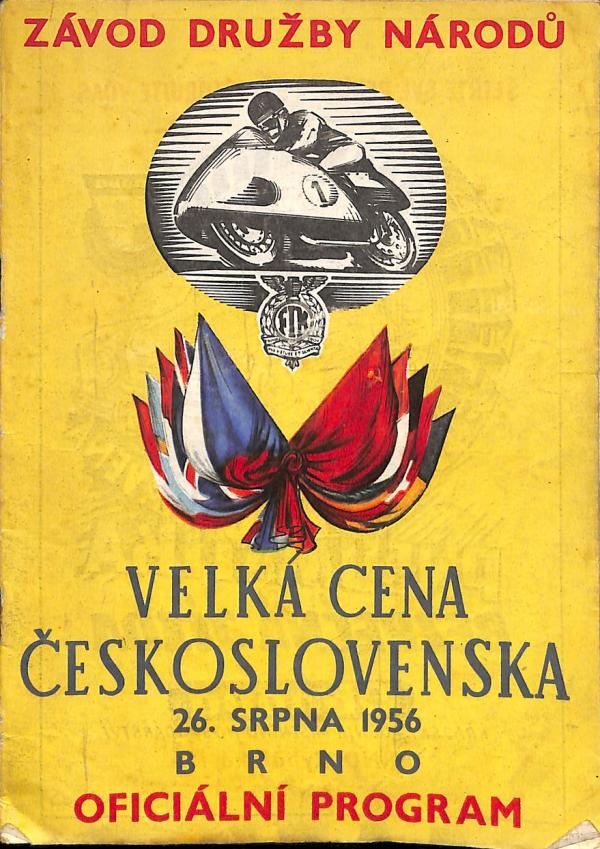 Velk cena eskoslovenska Brno 26.8.1956 - Oficiln program