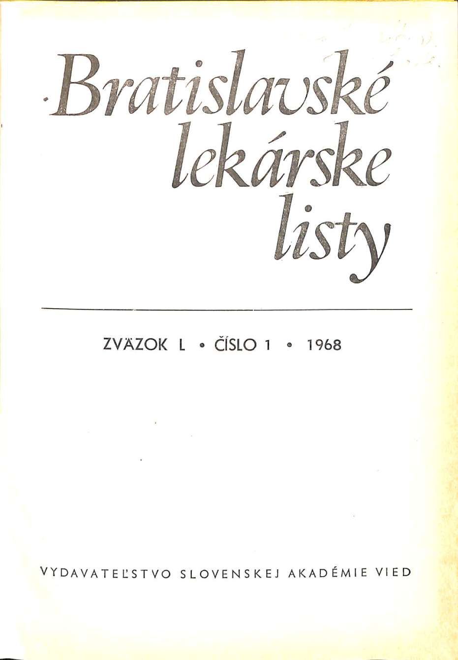 Bratislavsk lekrske listy II. 1968
