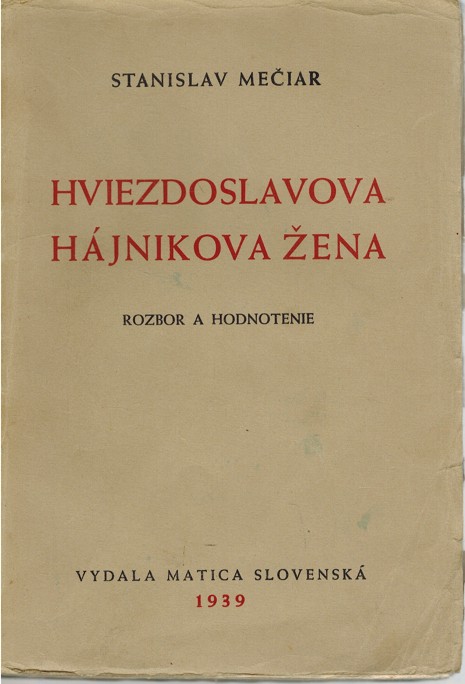Hviezdoslavova Hjnikova ena (1939)