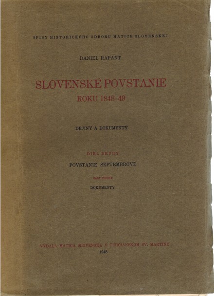 Dejiny Slovenskho povstania roku 1848-49 II./II.