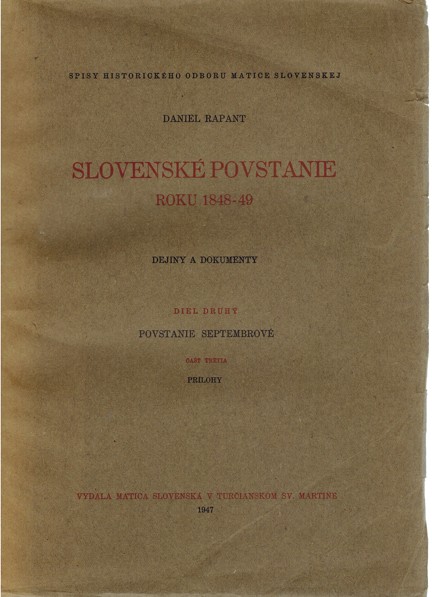 Dejiny Slovenskho povstania roku 1848-49 II./III.