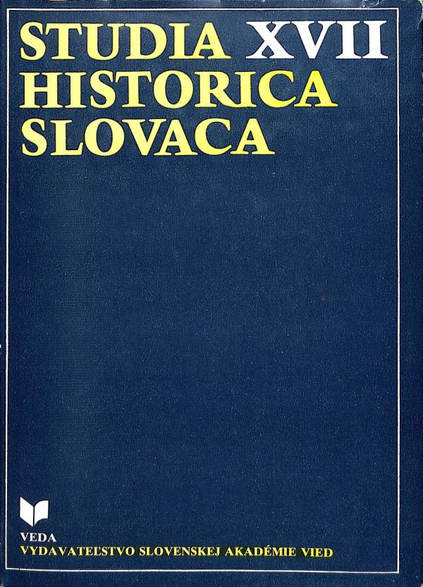Studia historica Slovaca XVII.