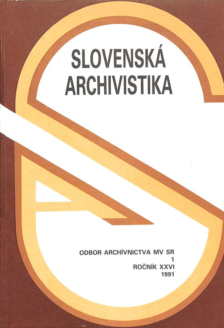 Slovenská archivistika 1/1991