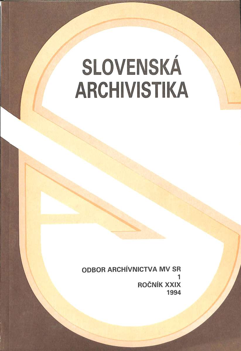 Slovensk archivistika 1/1994